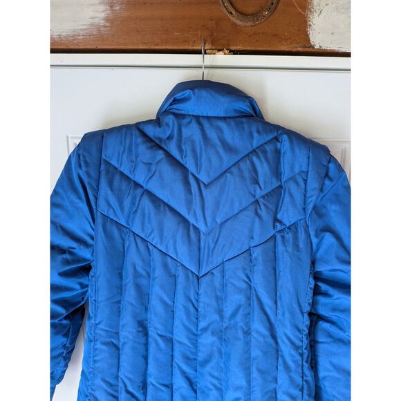 THE WATERS EDGE Vintage Blue Down Puffer Coat Sz LRG - Picture 10 of 10